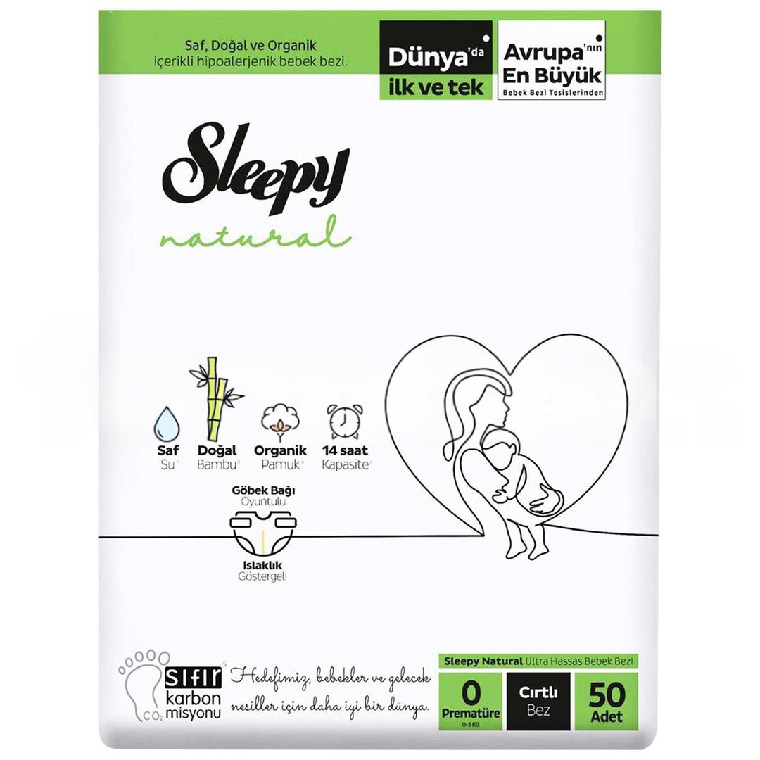 Sleepy 2'li Natural Jumbo No: 0 Peramtüre 0-3 kg 50'li