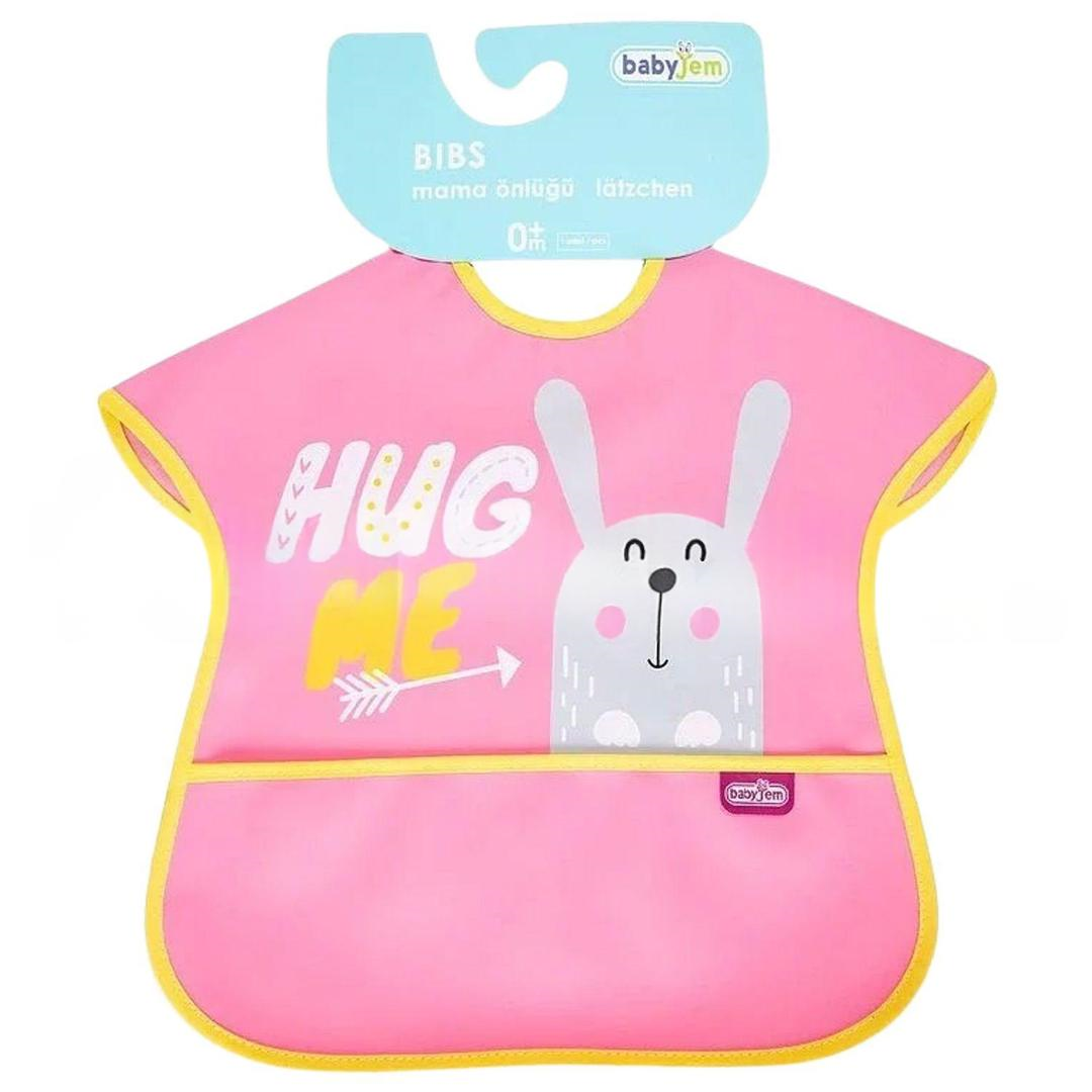 Babyjem Poli Muşamba Önlük Büyük Pembe 029