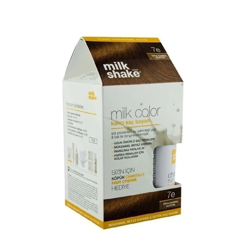 Milk Shake Milk Color Kalıcı Saç Boyası 7 E - Orta Kumral Egzotik - KÖPÜK HEDİYE