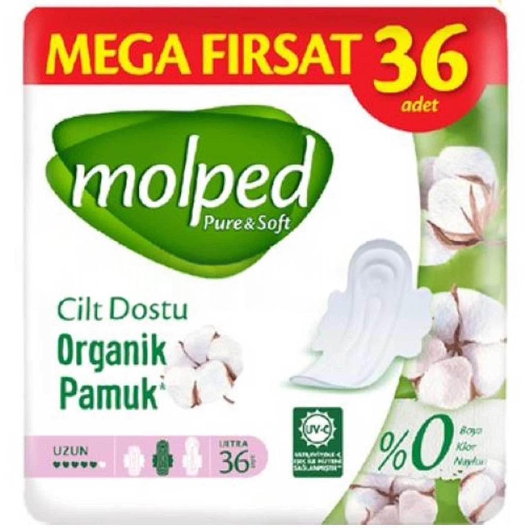 Molped Pure Soft Hijyenik Ped Mega Uzun 36'lı