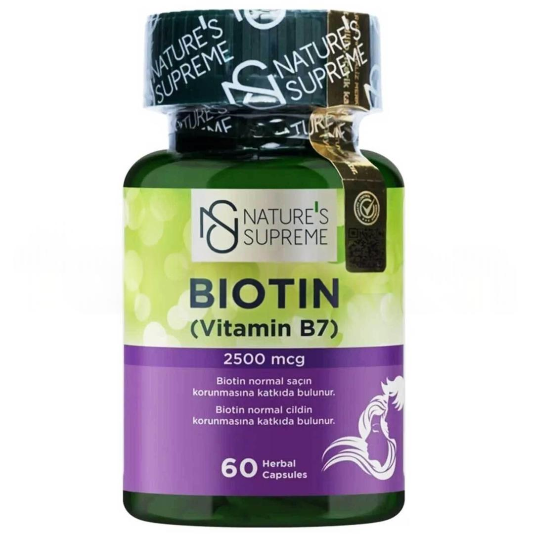 Nature's Supreme Biotin Vitamin B7 60 Kapsül