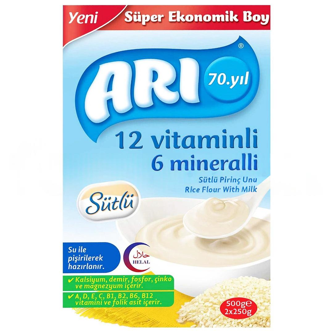 Arı Mama 12 Vitaminli 6 Mineralli Sütlü Pirinç Unu 500 gr
