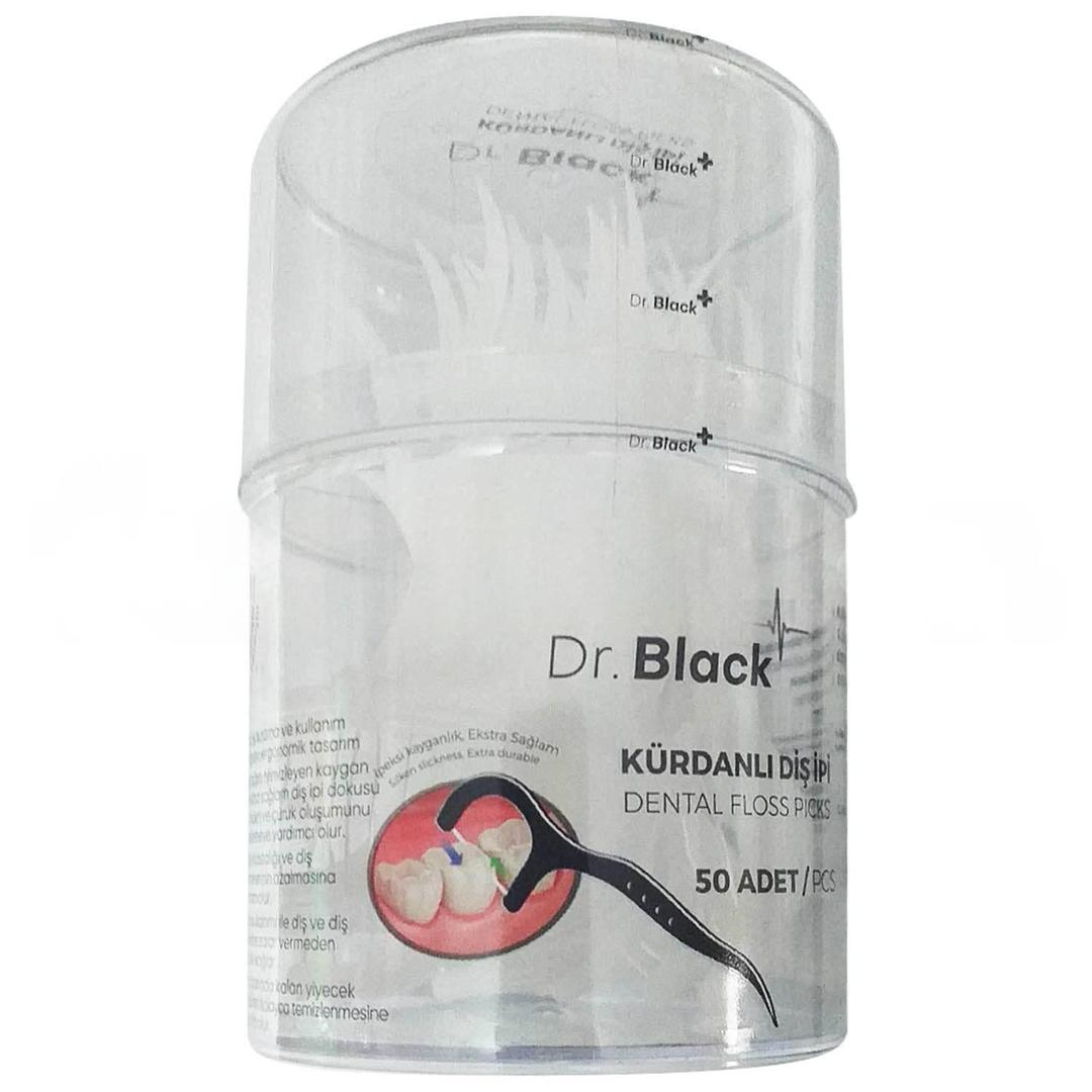 Dr. Black Kürdanlı Diş İpi Silindir Kutu Beyaz 50'li