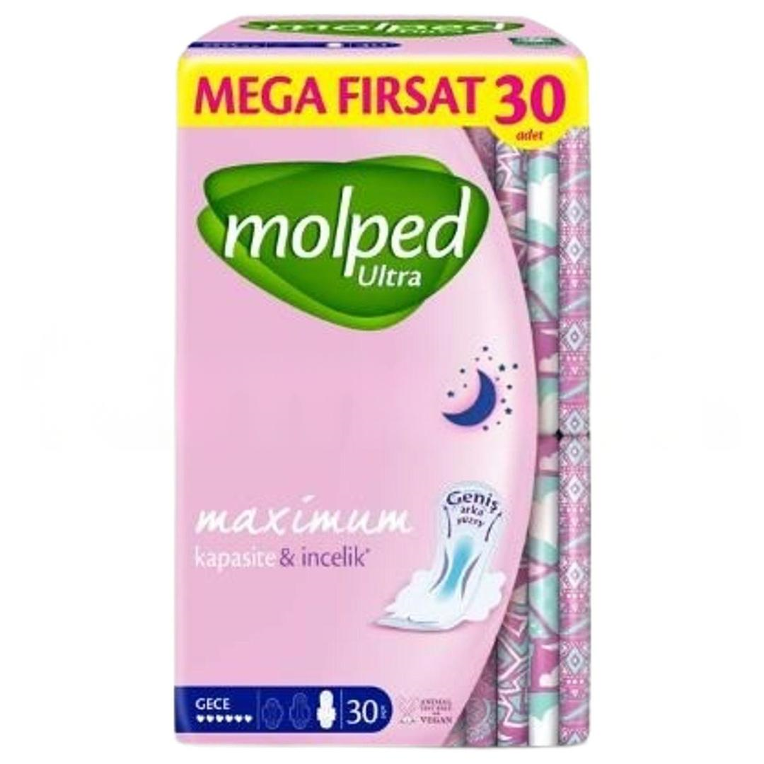 Molped Anatomik Hijyenik Ped Mega Fırsat Paketi Gece 30'lu