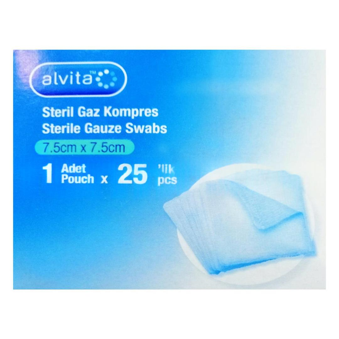 Alvita Steril Gaz Kompres 7,5x7,5 cm 25'li