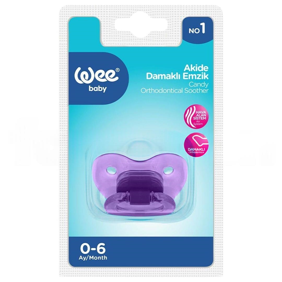 Wee Baby 111 Yalancı Emzik Silikon Akide Damaklı No: 1 - Mor