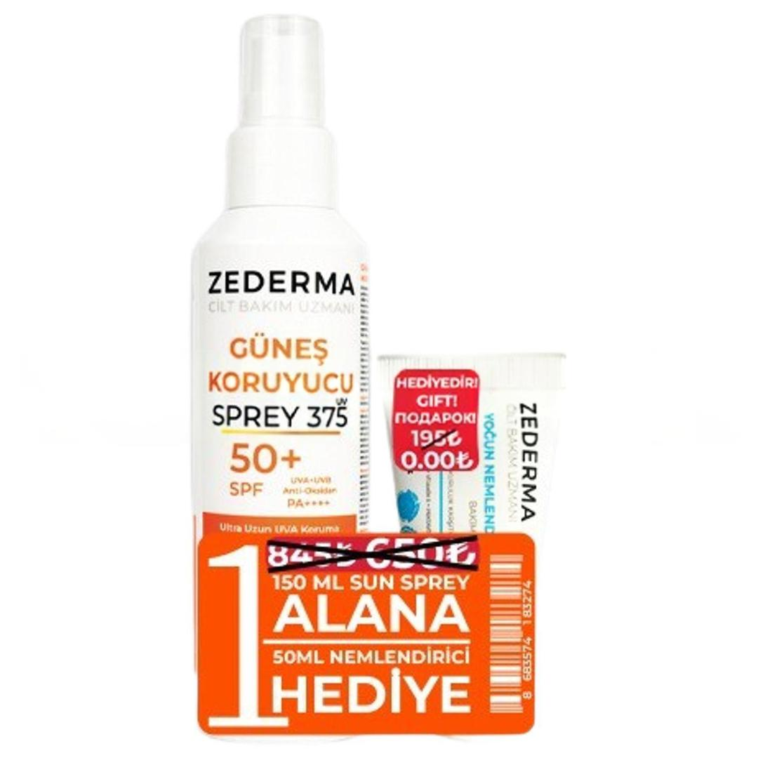 Zederma Güneş Koruyucu Sprey Spf50+ 150 ml + Nemlendirici Krem 50 ml Hediyeli Kofre