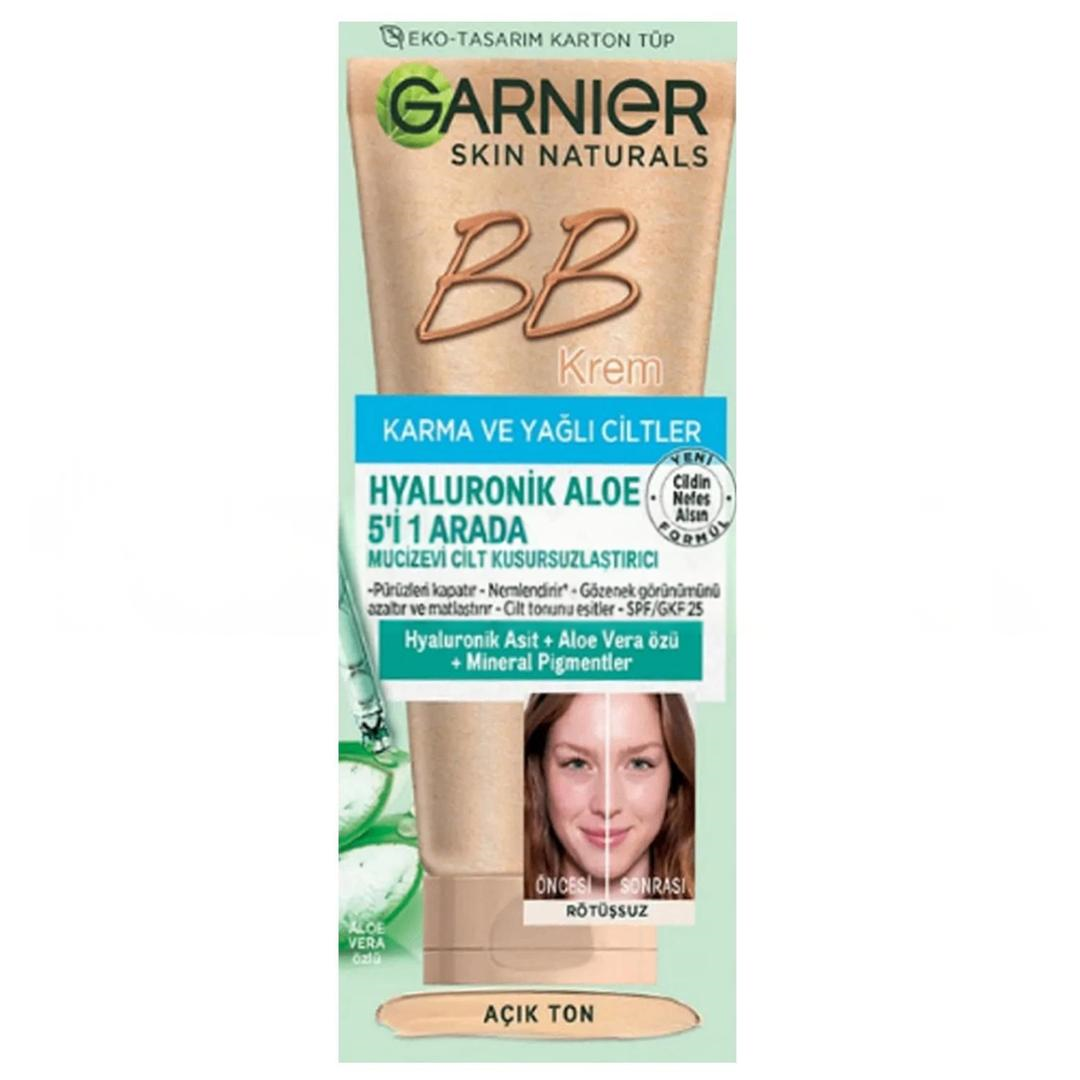 Garnier BB Krem Hyaluronic Aloe Yağlı Karma Ciltler Açık Ton 50 ml
