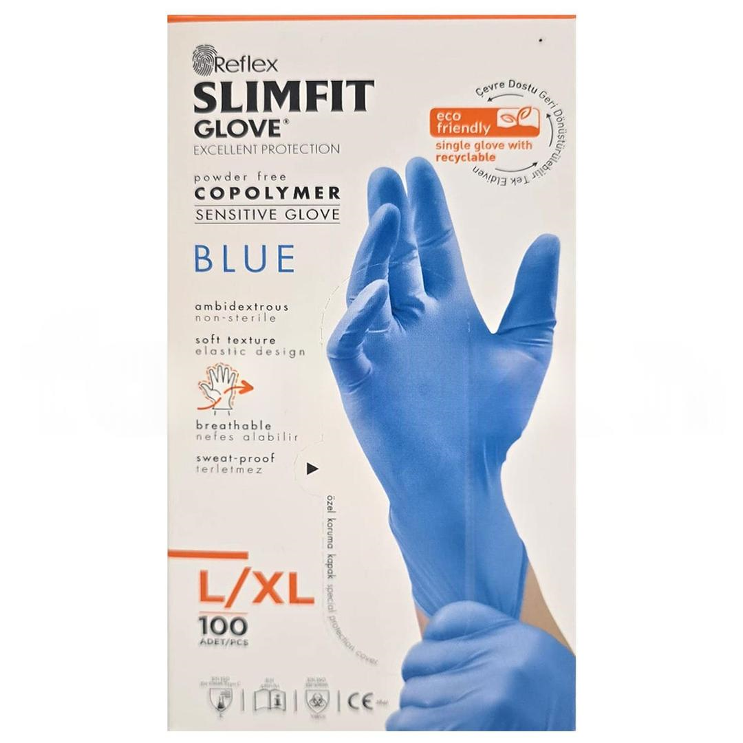 Reflex Slimfit Pudrasız Eldiven Mavi Large/xLarge 100'lü