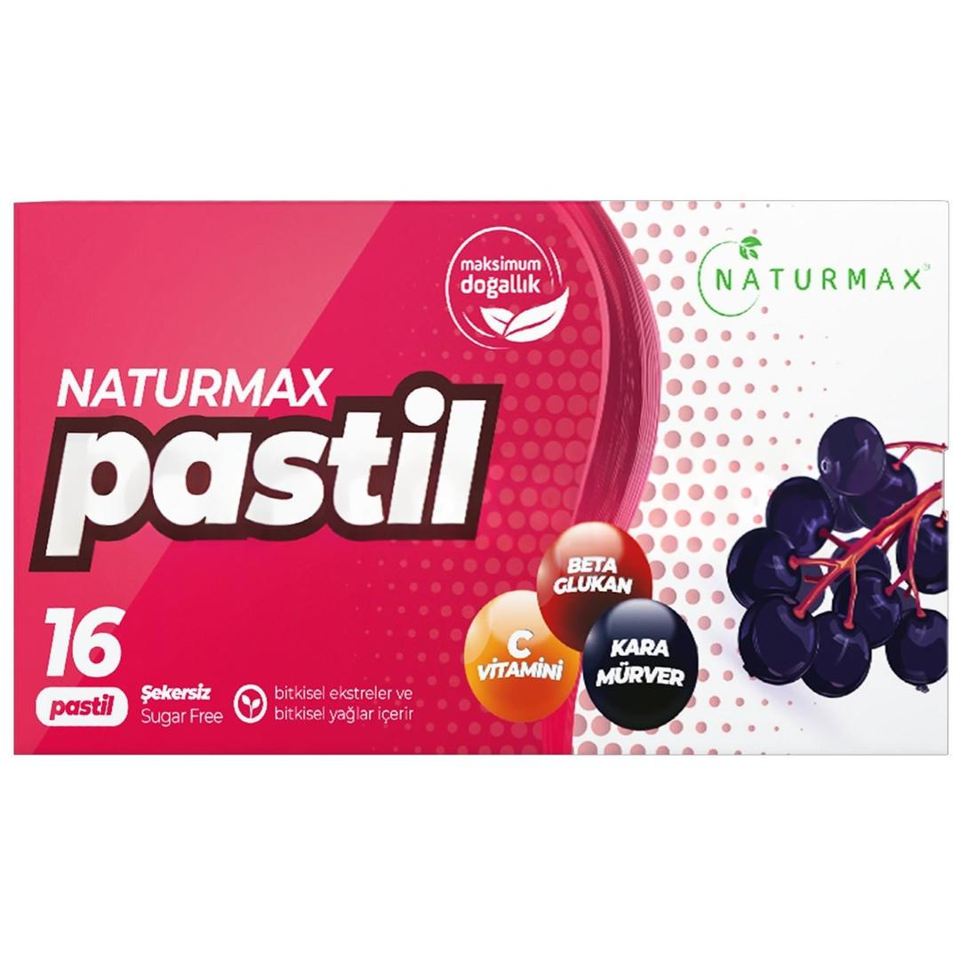 Naturmax Kara Mürver & C Vitamini & Beta Glukan Pastil 16'lı