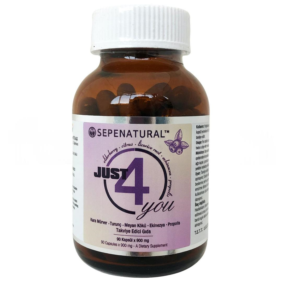 Sepe Natural Kara Mürver Meyan Kökü Turunç Ekinezya Propolis Takviye Edici Gıda 90 Kapsül