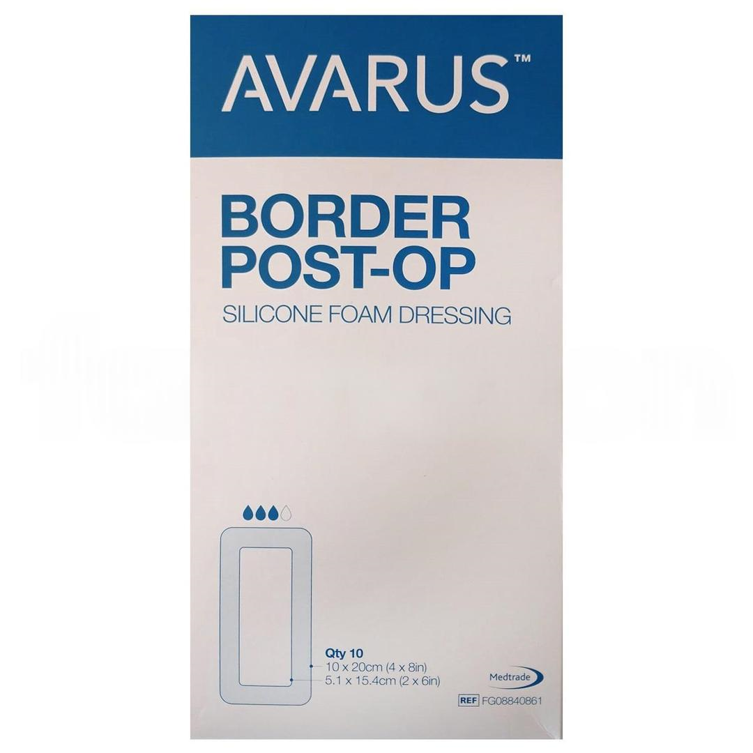 Avarus Kendinden Yapışkanlı Yumuşak Silikon Köpük Post Op Yara Örtüsü 10 cm x 20 cm 10'lu