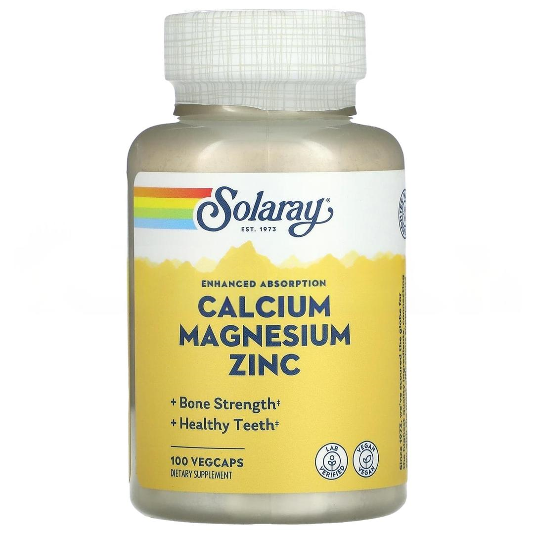 Solaray Calcium Magnesium Zinc 100 Vegcaps - İthal
