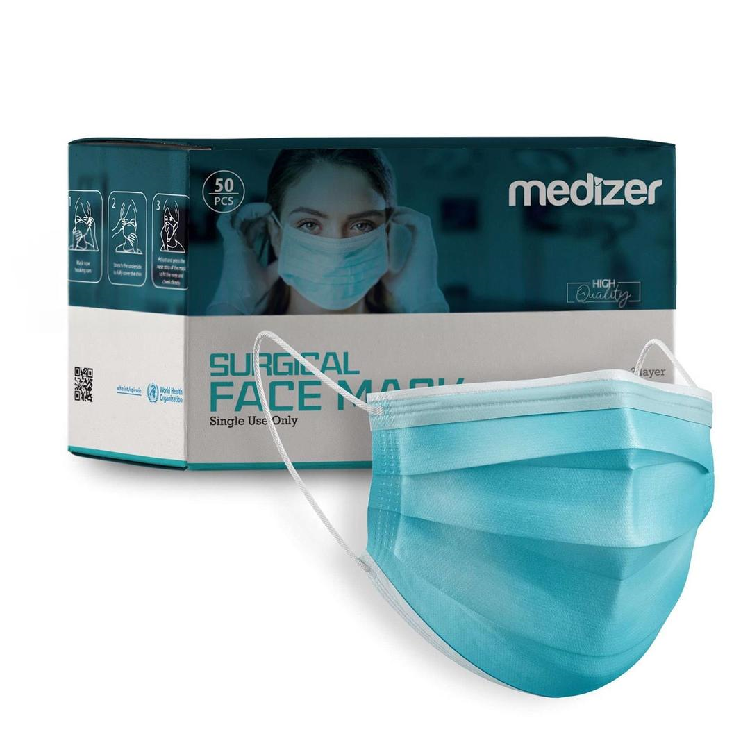 Medizer 3 Katlı Meltblown Mavi Cerrahi Maske Telli 50'li - 40 Adet