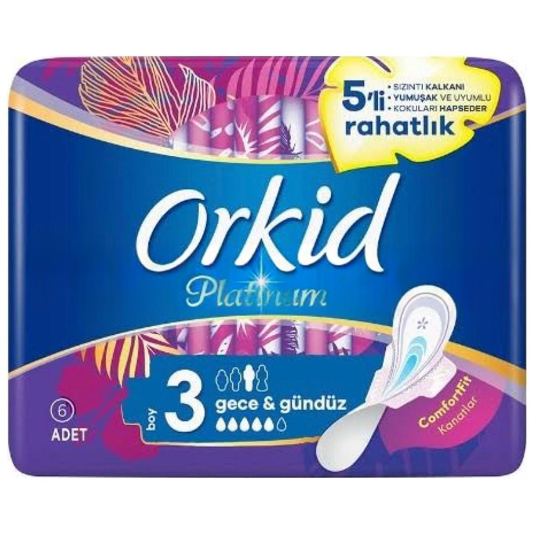 Orkid Platinum Gece Gündüz Hijyenik Ped Boy 3 6'lı