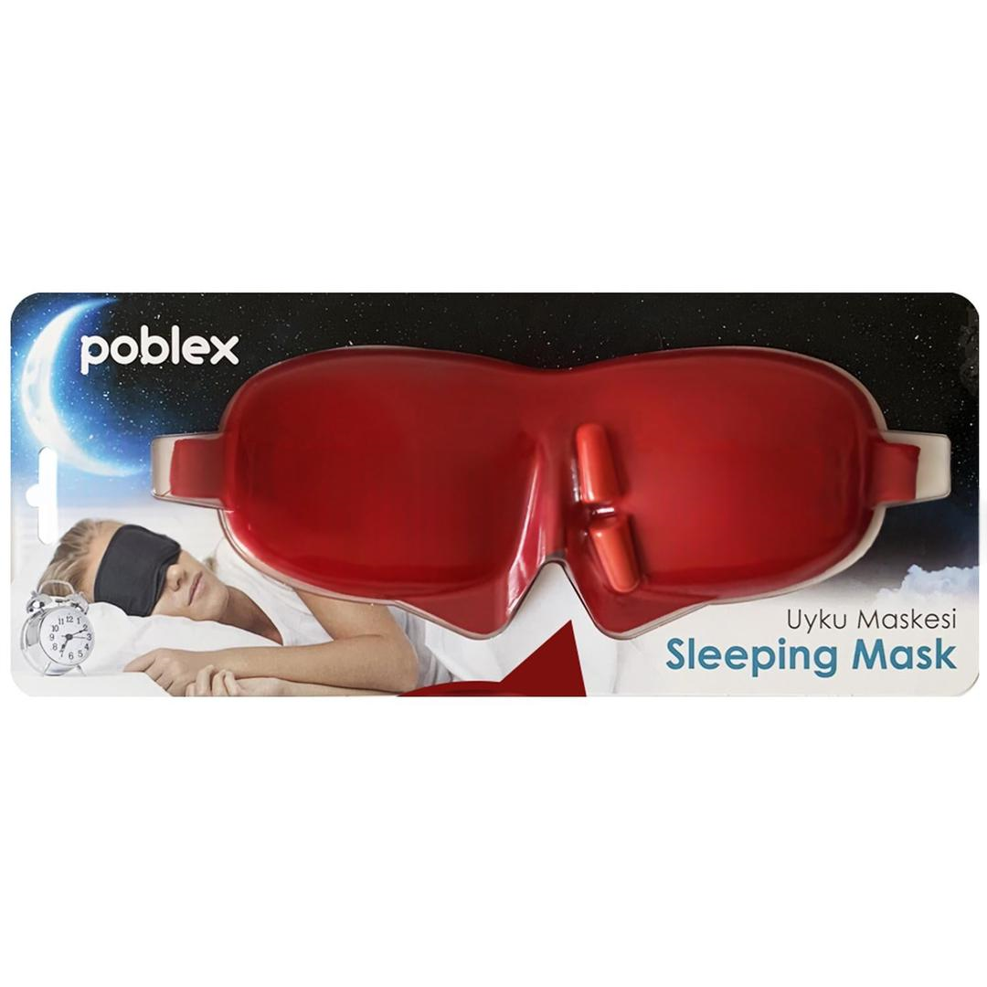 Poblex 3D Uyku Maskesi Kırmızı + Kulak Tıkacı