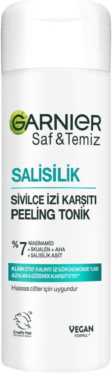 Garnier 120 ml Saf Temiz Salisilik Sivilce İzi Karşıtı Gözenek Sıkılaştırıcı Peeling Tonik