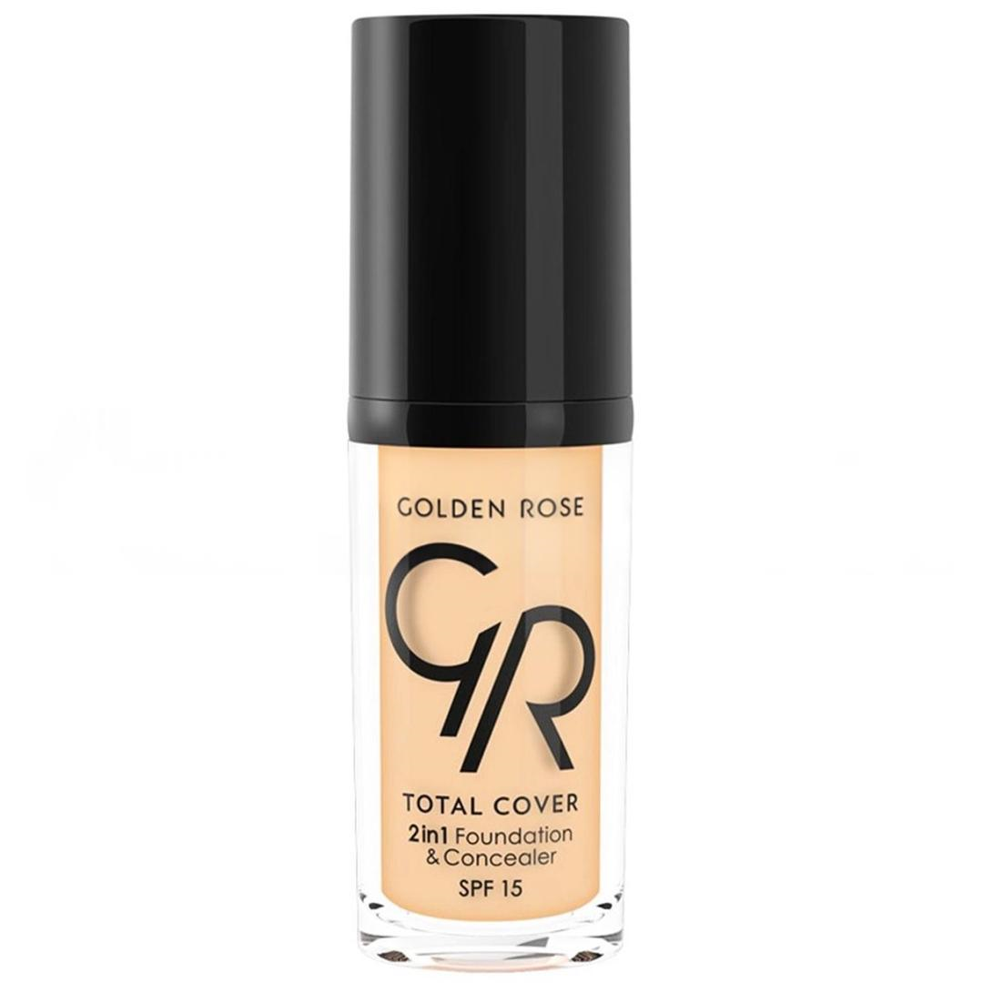 Golden Rose Total Cover 2 In 1 Foundation & Concealer - 2'si 1 Arada Fondöten ve Kapatıcı No: 22