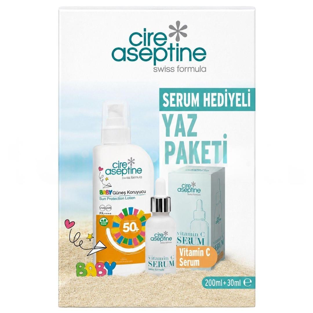 Cire Aseptine Baby Güneş Koruyucu SPF50 200 ml + Vitamin C Serum 30 ml