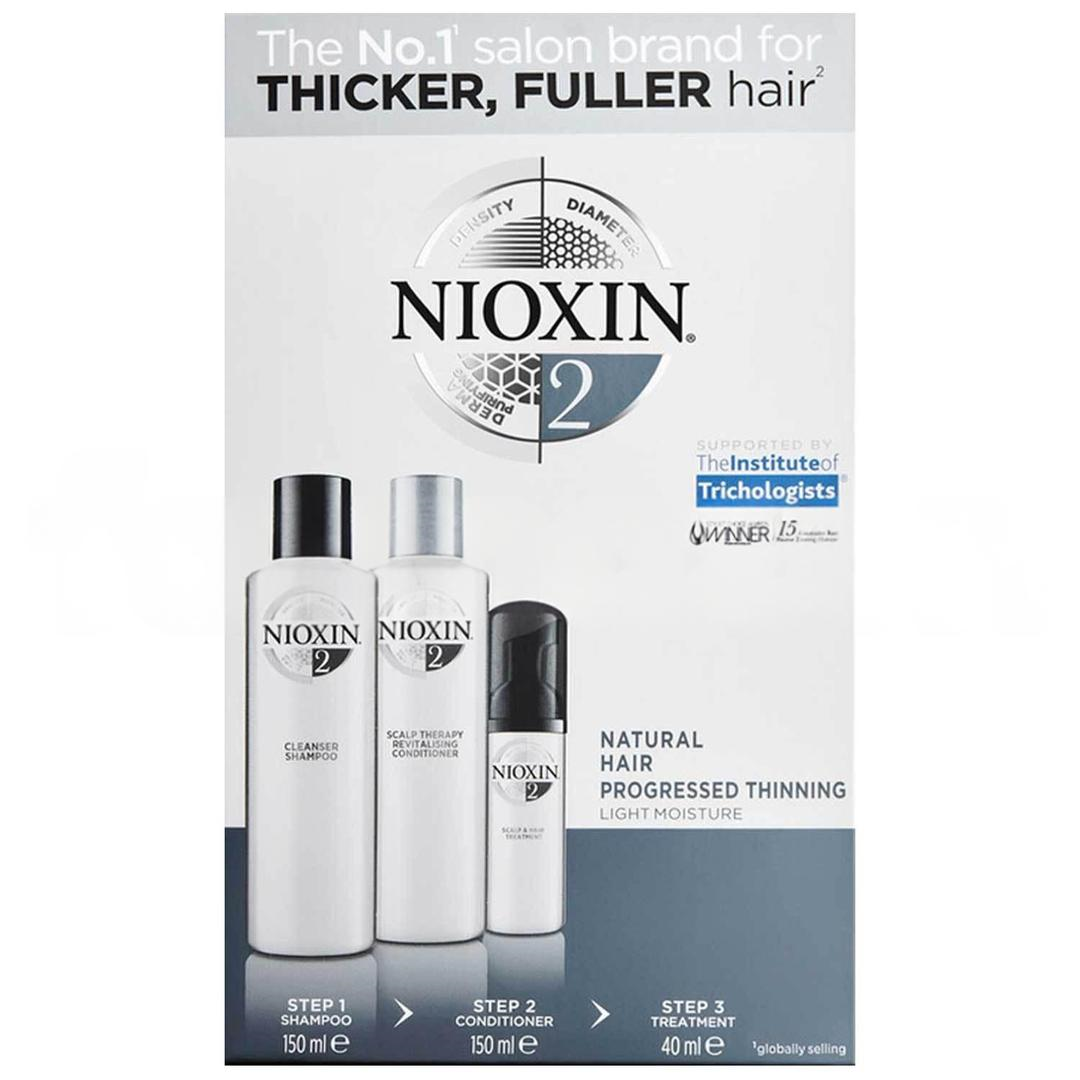 Nioxin 2 Doğal Saçlar İçin Yoğun Dökülme Karşıtı Set - Şampuan 150 ml + Bakım Kremi 150 ml + Serum 40 ml