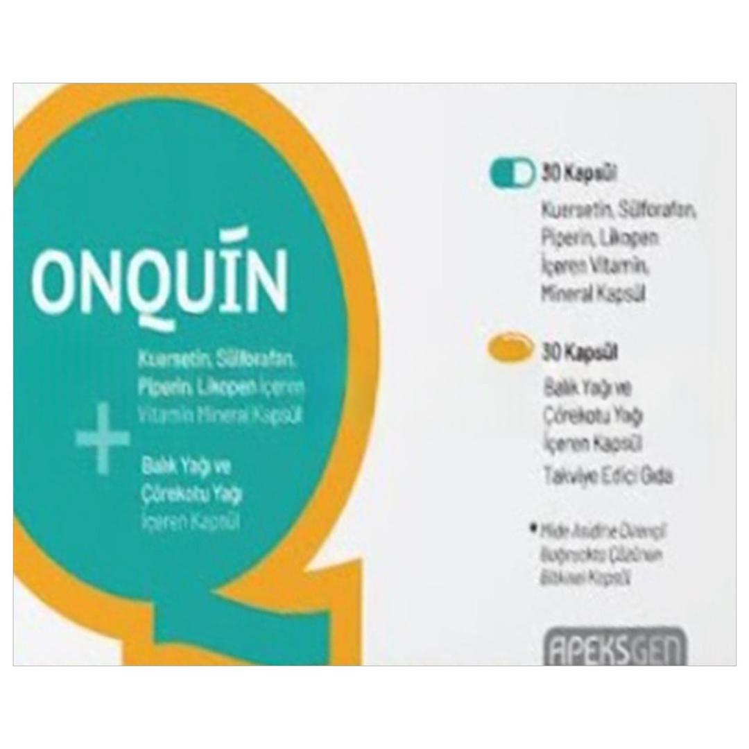 Onquin 30 Kapsül Kuersetin + Balıkyağı 30 Kapsül
