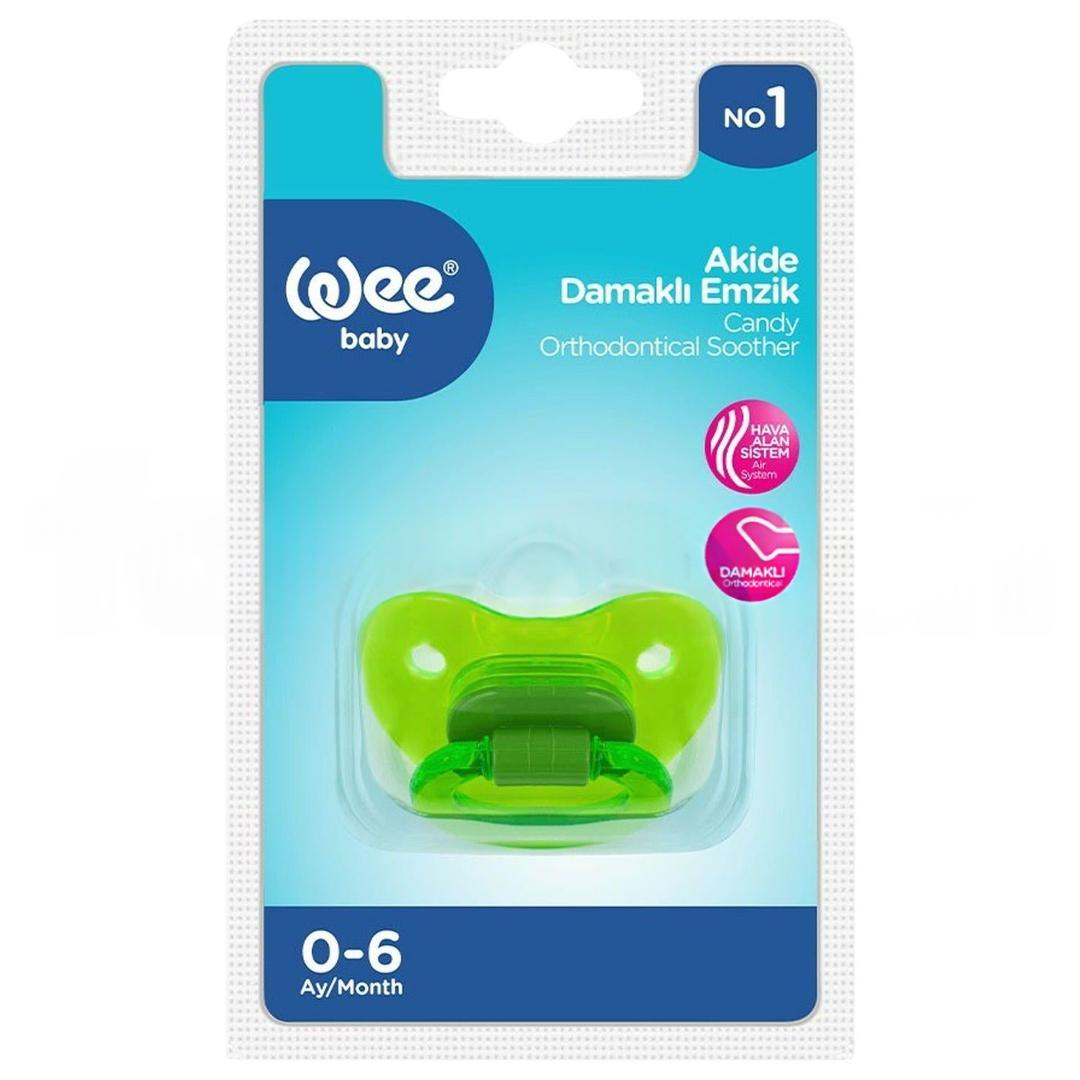 Wee Baby 111 Yalancı Emzik Silikon Akide Damaklı No: 1 - Yeşil