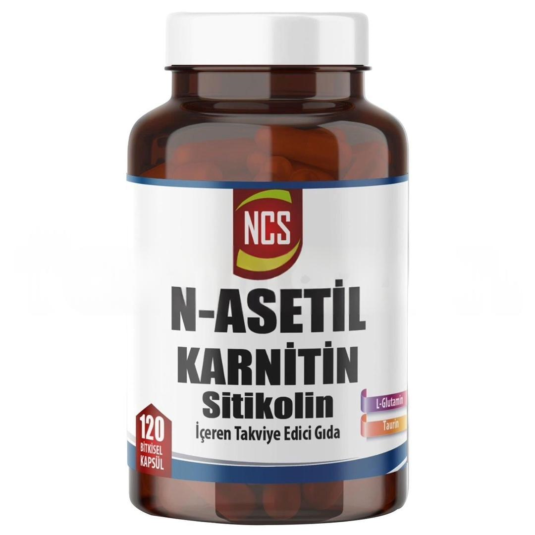 NCS N-Asetil Karnitin L-Glutamin Taurin ve Sitikolin 120 Bitkisel Kapsül