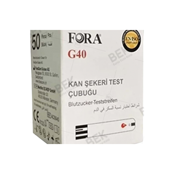FORA G40 KAN ŞEKERİ TEST ÇUBUĞU 50 ADET