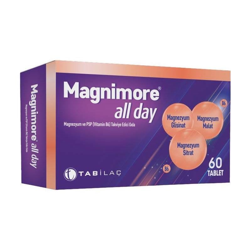 MAGNIMORE ALL DAY 60 TABLET MAGNEZYUM P5P VİTAMİN B6