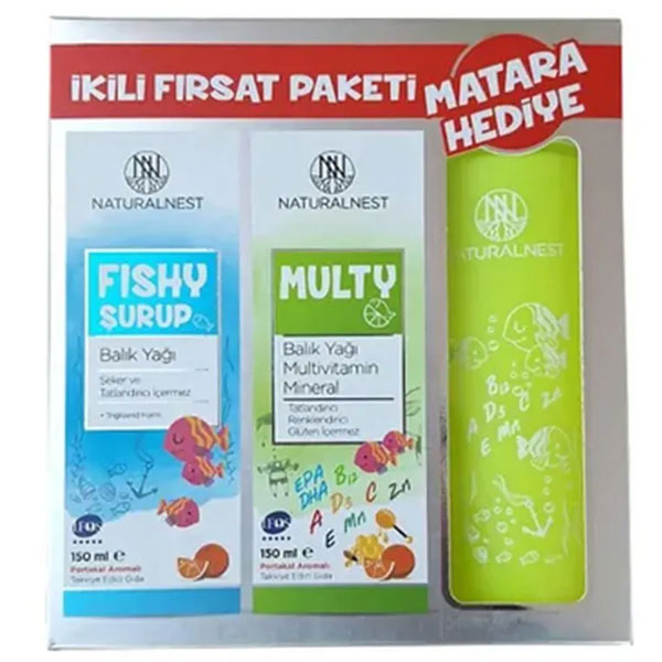 Naturalnest Multy Fish Oil 150 ml Fishy Syrup Fish Oil 150 ml - Matara Hediyeli