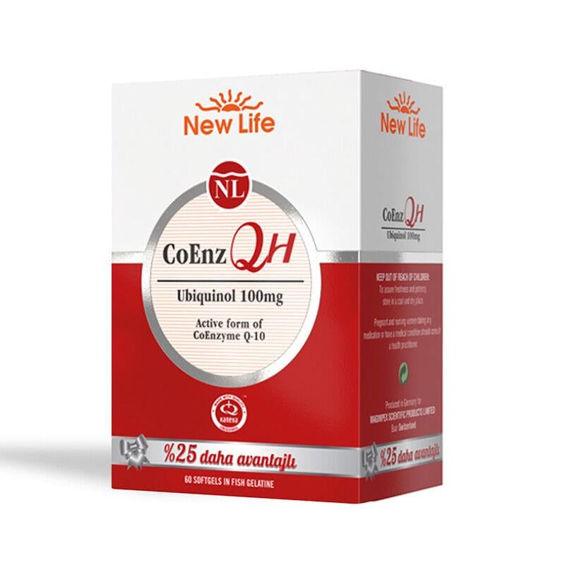 NEW LIFE COENZ QH 100MG 60 YUMUŞAK JELATİN KAPSÜL KOENZİM Q10