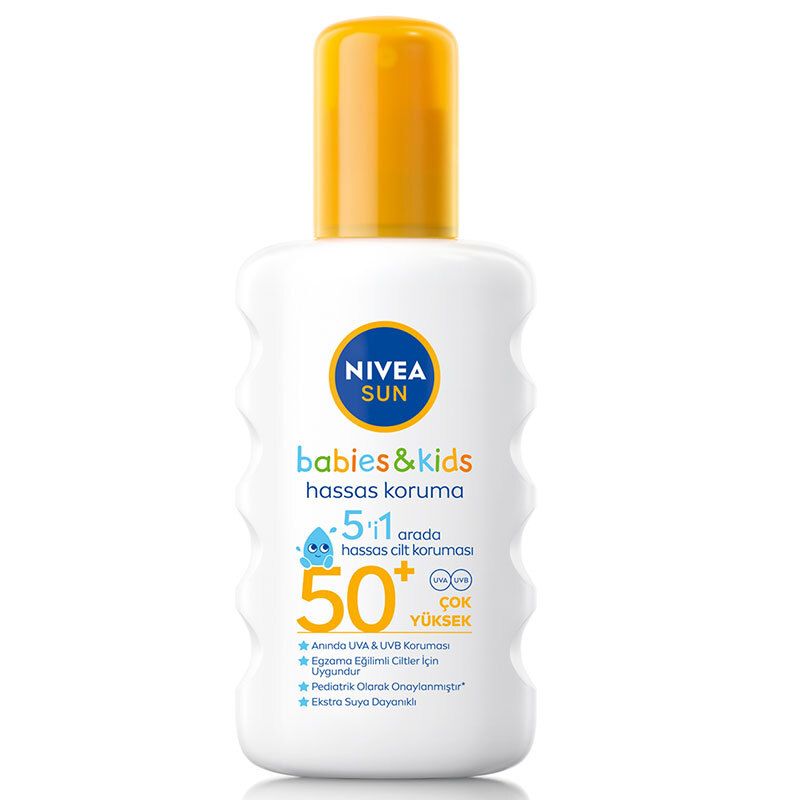 Nivea Sun SPF50 Çocuklar İçin Hassas Güneş Koruyucu Vücut Spreyi 200 ml