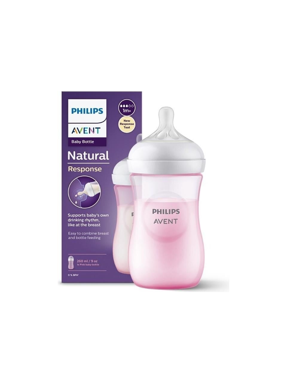 PHILIPS AVENT NATURAL RESPONSE PP PEMBE BİBERON 260ML 1 AY+