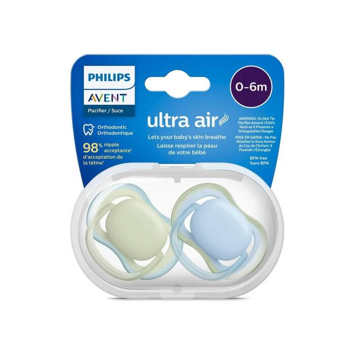 Philips Avent Ultra Air Emzik 0-6 Ay 2'li (Sarı ve Mavi)