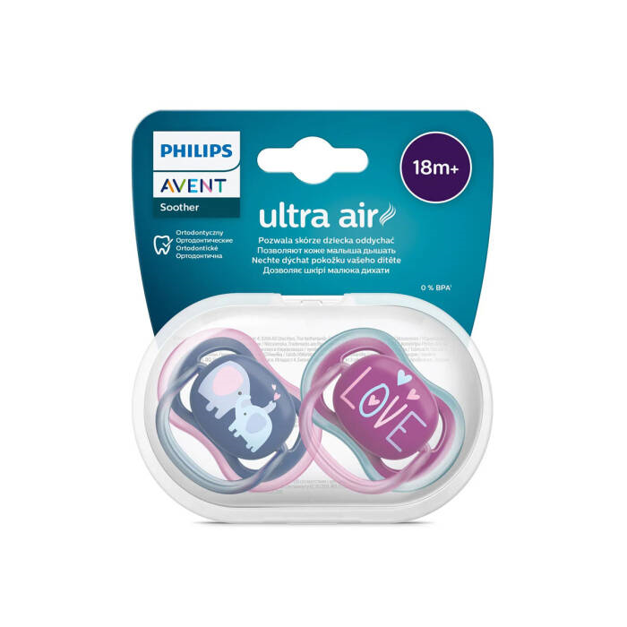 Philips Avent Ultra Air Emzik 18 Ay+ 2'li (Lacivert ve Mor Desenli)