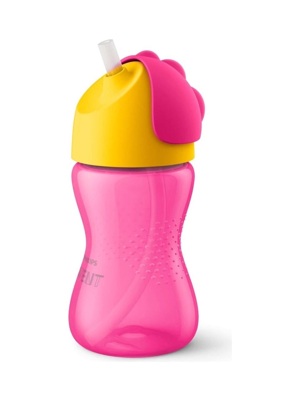 PHILIPS AVENT YENİ DESENLİ PİPETLİ BARDAK 12 AY+ 300ML PEMBE-SARI