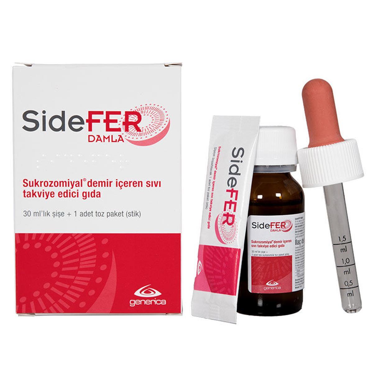 SIDEFER DAMLA SUKROZOMIYAL DEMİR İÇEREN 30ML ORAL DAMLA + 1 SAŞE