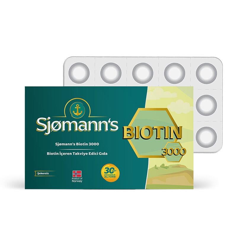 SJOMANNS BIOTIN 3000 30 ADET ÇİĞNENEBİLİR JEL FORM