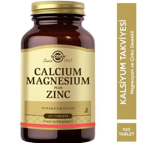 SOLGAR CALCIUM MAGNESIUM PLUS ZINC 100 TABLET