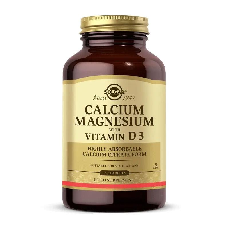 SOLGAR CALCIUM MAGNESIUM WITH VITAMIN D3 150 TABLET