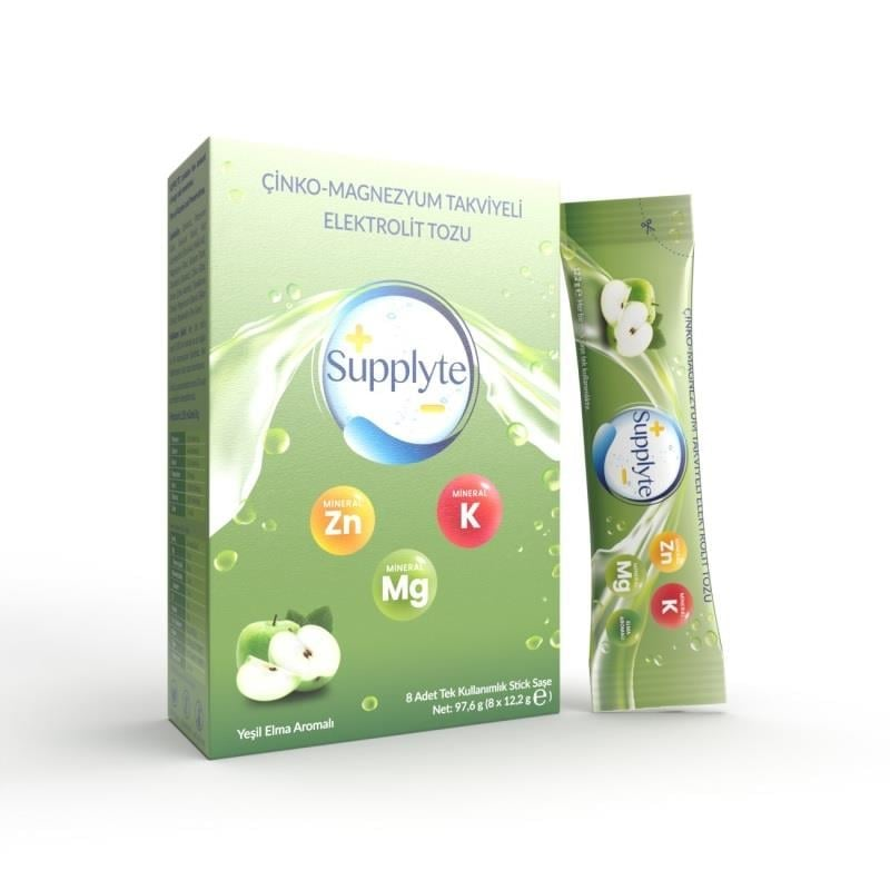 Supplyte Elektrolit Tozu 8 Stick Saşe Yeşil Elma
