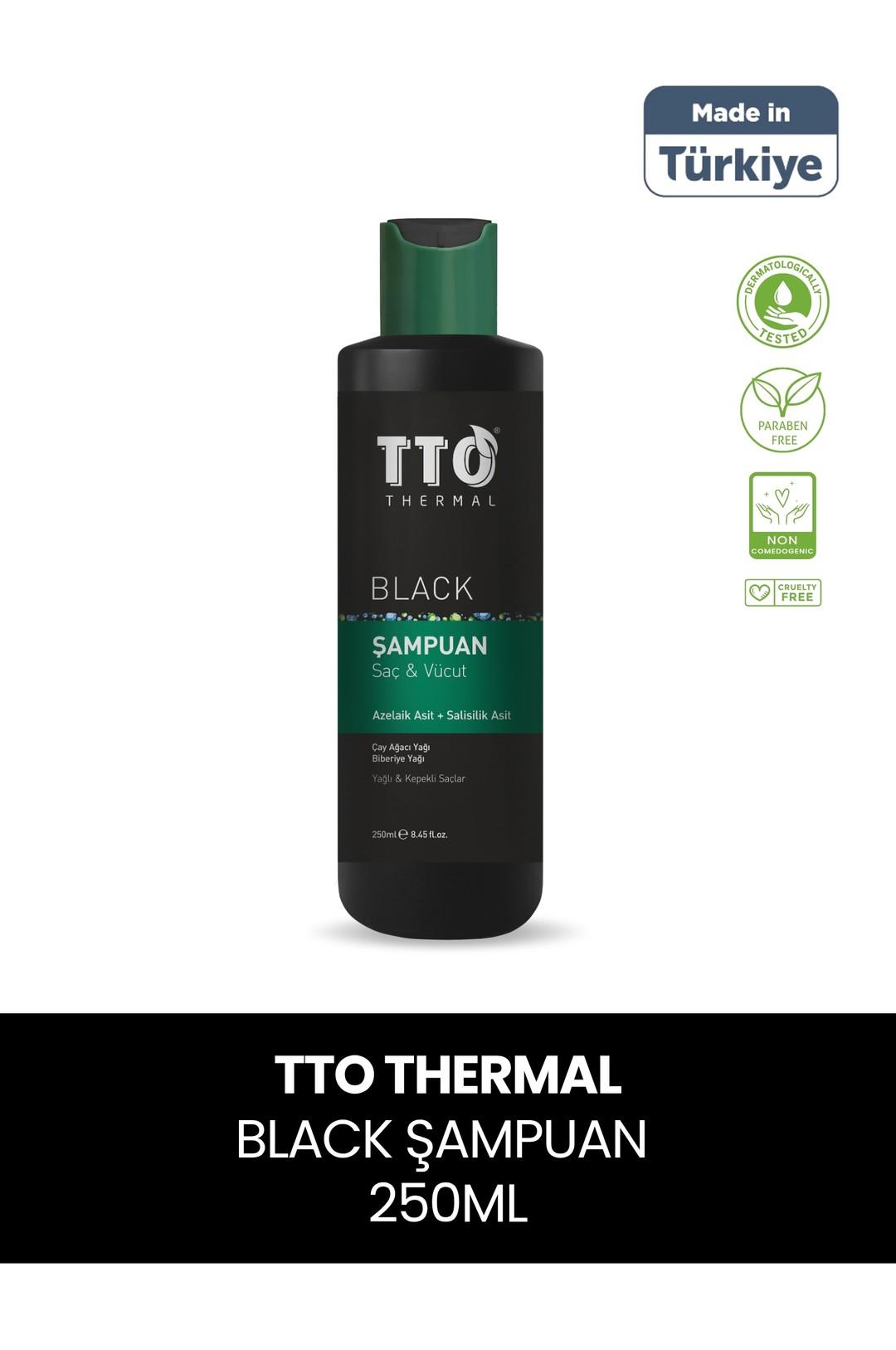 TTO THERMAL BLACK ŞAMPUAN SAÇ VÜCUT ÇAY AĞACI 250ML