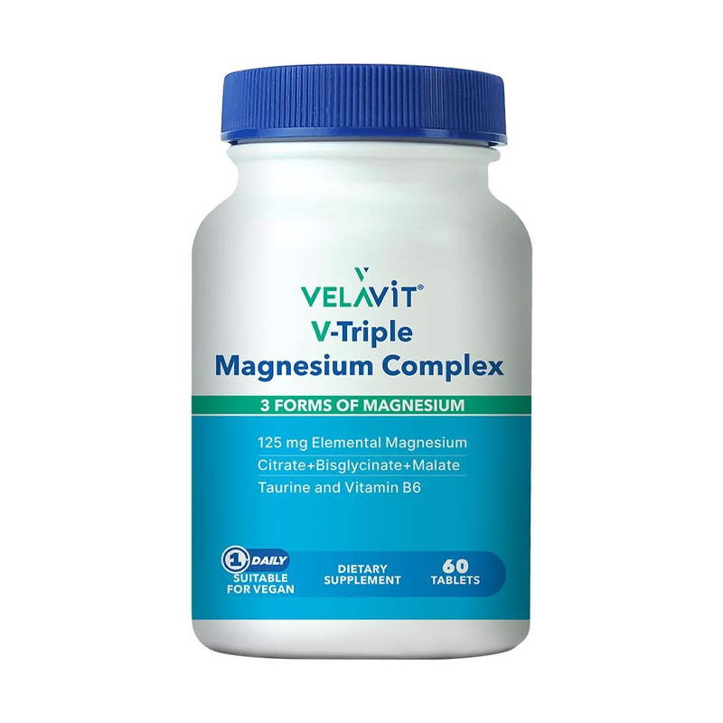 Velavit V-Triple Magnesium Complex Takviye Edici Gıda 60 Tablet