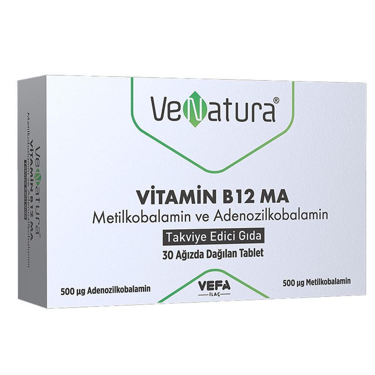 VENATURA B12 METILKOBALAMIN ADENOZİLKOBALAMİN 1000MCG 30 TABLET