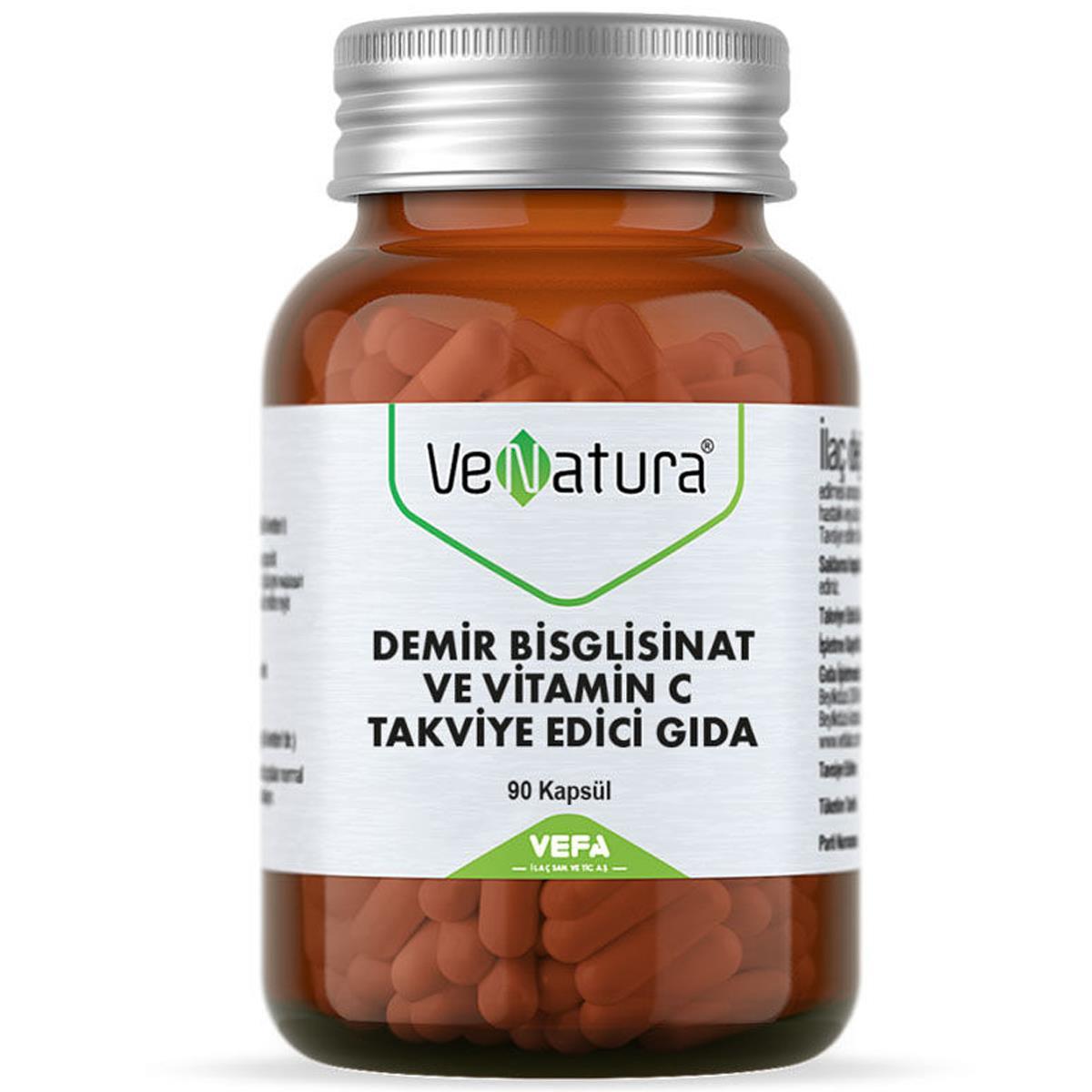 VENATURA DEMİR BİSGLİSİNAT VİTAMİN C 90 KAPSÜL