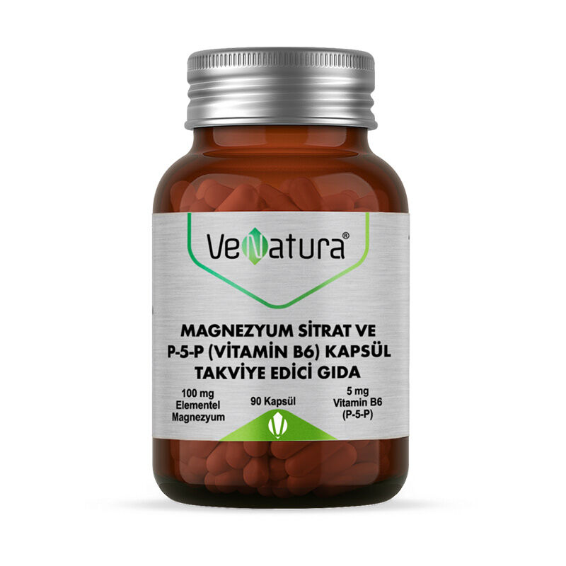 VeNatura Magnezyum Sitrat ve P5P (Vitamin B6) 90 Kapsül