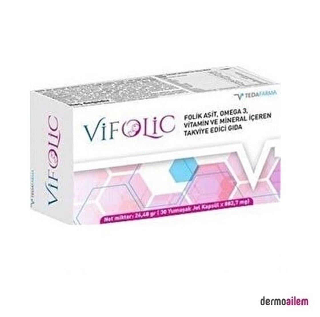 VİFOLİC 30 YUMUŞAK JEL KAPSÜL FOLİK ASİT OMEGA 3 VİTAMİN MİNERAL
