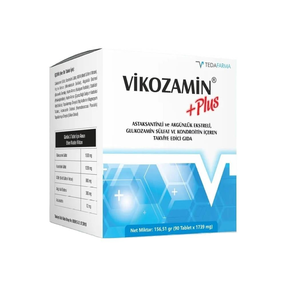 VİKOZAMİN + PLUS 147.96GR 90 TABLET ASTAKSANTİNLİ AKGÜNLÜK EKSTRELİ GLUKOZAMİN SÜLFAT KONDROİTİN