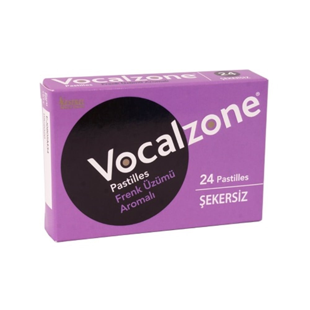 Vocalzone Frenk Üzümü Aromalı Şekersiz 24 Pastil