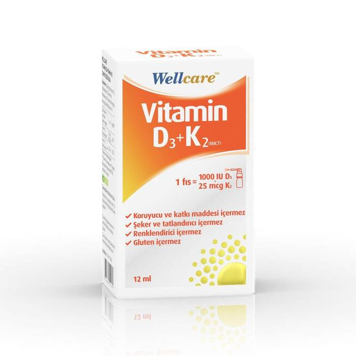 Wellcare Vitamin D3 + K2 25 mcg 1000 IU 12 ml